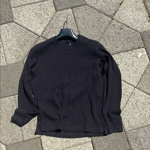 Black Long Sleeve Uniqlo Waffle Knit Shirt